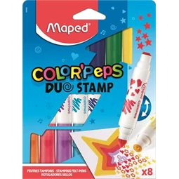 Filc készlet 8db-os MAPED Color Peps Duo Stamp 7,5 mm, filctoll-nyomda készlet - 8 különböző