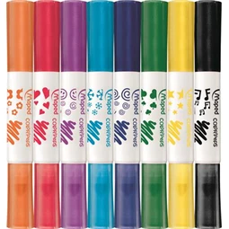 Filc készlet 8db-os MAPED Color Peps Duo Stamp 7,5 mm, filctoll-nyomda készlet - 8 különböző