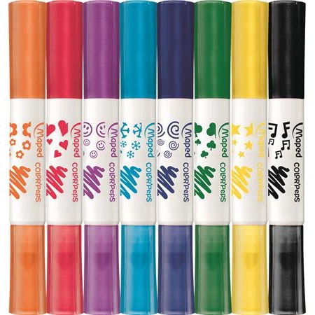 Filc készlet 8db-os MAPED Color Peps Duo Stamp 7,5 mm, filctoll-nyomda készlet - 8 különböző