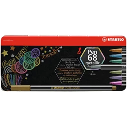 Filc készlet 8db-os STABILO Pen 68 1,4 mm 6808/8-8-32 metál színek fém tartóban