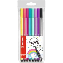 Filc készlet 8db-os STABILO Pen 68 Living Colors, Happy, 1 mm