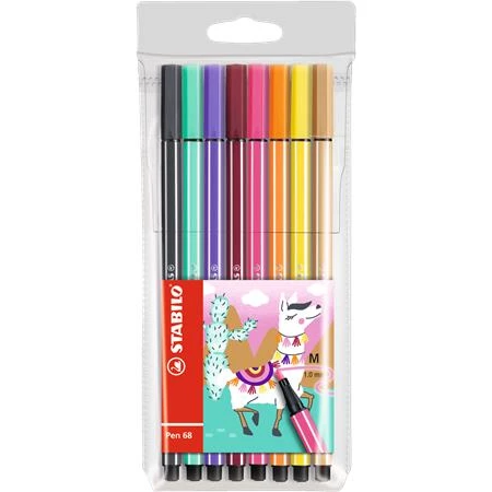 Filc készlet 8db-os STABILO Pen 68 Living Colors, Láma 1 mm