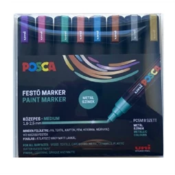 Filc készlet UNI Posca PC-5M metál színek 8db/csomag