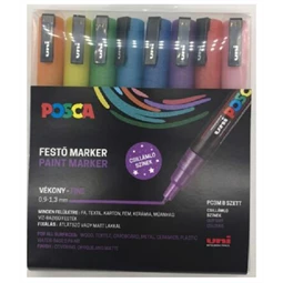 Filc készlet UNI Posca PC-3M Csillámos 8db/csomag, csillám narancs, zöld -világoskék -kék -lila -rózsaszín -piros -sárga