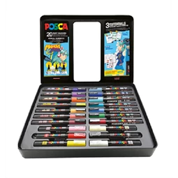 Filc készlet UNI Posca vegyes, MANGA 20db/csomag PC-1M 6db, PC-3M 7db, PC-5M 7db szin