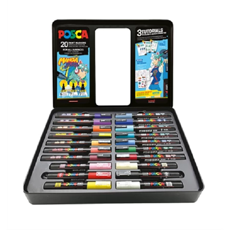 Filc készlet UNI Posca vegyes, MANGA 20db/csomag PC-1M 6db, PC-3M 7db, PC-5M 7db szin