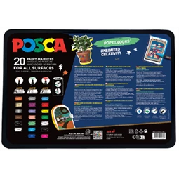 Filc készlet UNI Posca vegyes, POP 20db/csomag PC-1M 6db, PC-3M 7db, PC-5M 7db szin
