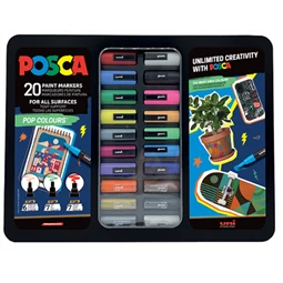 Filc készlet UNI Posca vegyes, POP 20db/csomag PC-1M 6db, PC-3M 7db, PC-5M 7db szin