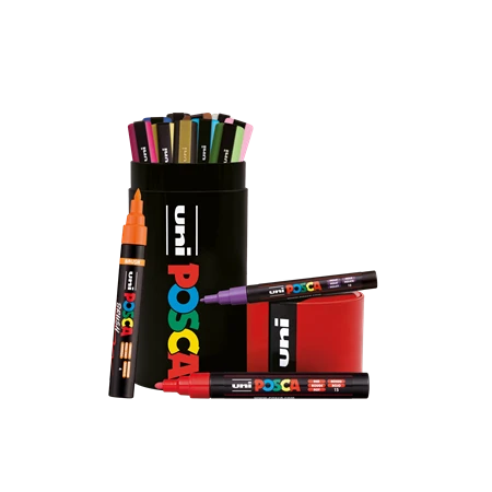 Filc készlet UNI Posca vegyes fémdobozos 13db/csomag PC-3M 5db, PC-5M 4db, PC-BR 4db