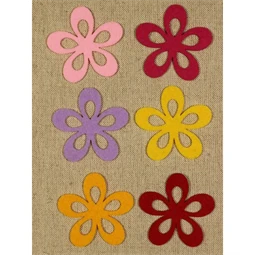 Filcfigura Virág áttört 5 szirmú közepes 6 db/csomag