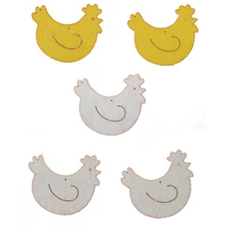 Filcfigura Tyúk 5 db/cs, átm. kb.: 6 cm