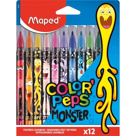 Filc készlet 12db-os MAPED Color Peps Monster 2,8 mm, kimosható