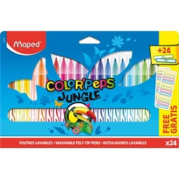 Filc készlet 24db-os+24matrica MAPED Color`Peps Jungle 2,8 mm kimosható