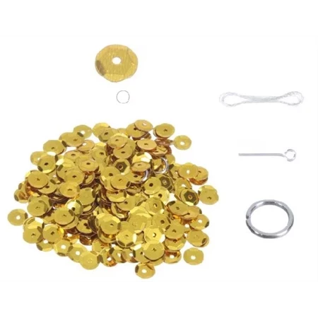 Flitter szett, 8mm 15gr/csomag, arany