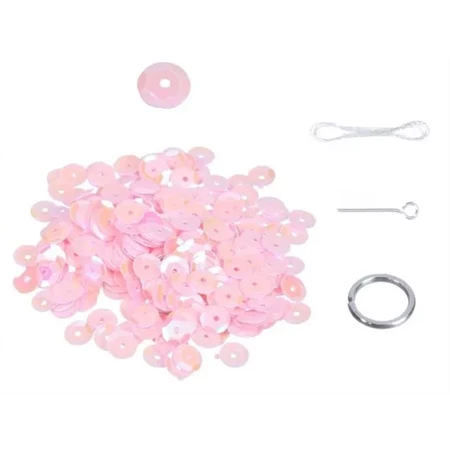 Flitter szett, 8mm 15gr/csomag, rózsaszín