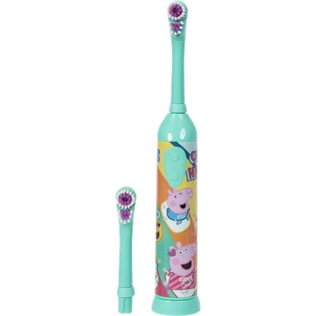 Fogkefe, elektromos, 2 pótfejjel, 3+, "Peppa Pig", zöld