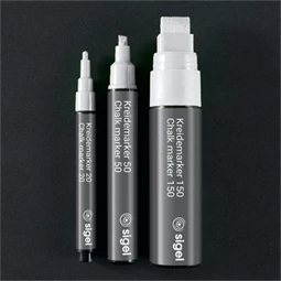 Folyékony krétamarker SIGEL 1-2mm kúpos hegy, fehér, 1db