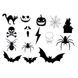 Folyékony krétamarker készlet, halloweeni 5db/csomag UNI PWE-5M 1,8-2,5mm hegy fekete, fehér, fl narancs és lila színek