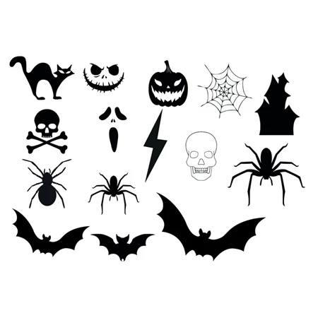 Folyékony krétamarker készlet, halloweeni 5db/csomag UNI PWE-5M 1,8-2,5mm hegy fekete, fehér, fl narancs és lila színek