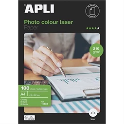 Fotópapír A/4 APLI Premium Laser 210gr, fényes, kétoldalas, lézer, 100lap/csomag
