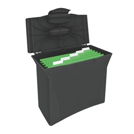 Függőmappa tároló ESSELTE Europost, Vivida műanyag, 5 db függőmappával, mobil, fekete