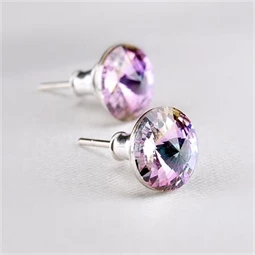 Fülbevaló, Crystals from SWAROVSKI®, 1 kristályos, ametiszt lila, 8mm