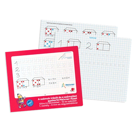 Füzet 245x295mm Meixner számok írás gyakorló, 1. osztályos 8mm sorközzel ICO Süni 32lap, fekvő 245x295mm