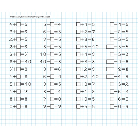 Füzet 245x295mm Meixner számok írás gyakorló, 1. osztályos 8mm sorközzel ICO Süni 32lap, fekvő 245x295mm