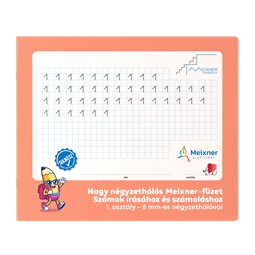 Füzet 245x295mm Meixner számok írás gyakorló, 1. osztályos 8mm sorközzel ICO Süni 32lap, fekvő 245x295mm