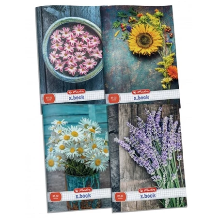 Füzet A/4 kockás HERLITZ 32 lapos Flower vegyes, minta nem választható