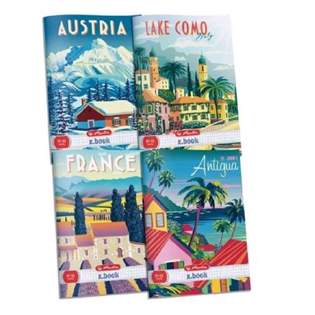 Füzet A/4 kockás HERLITZ 32 lapos Travel vegyes, minta nem választható