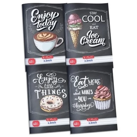 Füzet A/4 kockás HERLITZ 40 lapos UV Black Board vegyes, minta nem választható