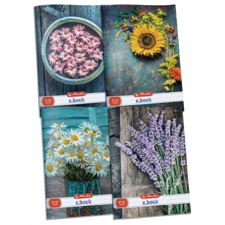 Füzet A/4 vonalas HERLITZ 32 lapos Flower 81-32 vegyes, minta nem választható