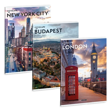 Füzet A/4 kockás ARS UNA 40lap Cityscape 1db, minta nem választható