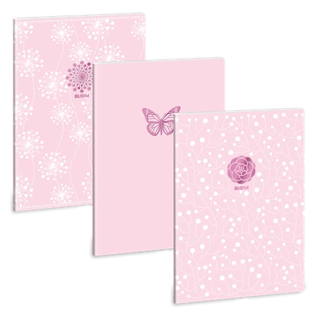 Füzet A/4 kockás ARS UNA 40lap Soft Touch Pink Spring