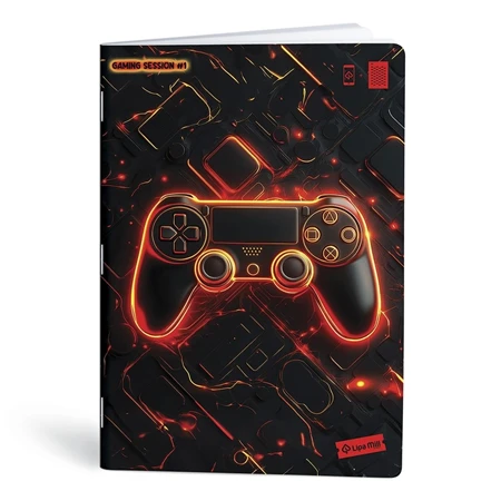 Füzet A/4 kockás LIPAMILL 40 lapos Game On 1db, minta nem választható