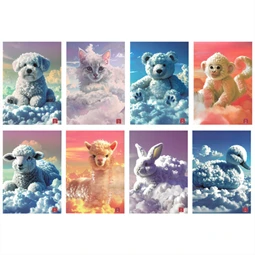 Füzet A/4 kockás Pigna Super Cute Clouds tűzött 50 lapos, minta nem választható