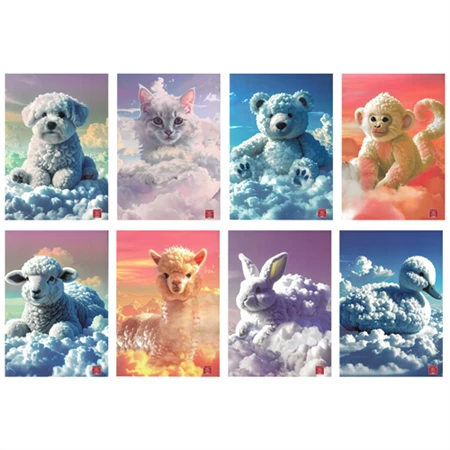 Füzet A/4 kockás Pigna Super Cute Clouds tűzött 50 lapos, minta nem választható