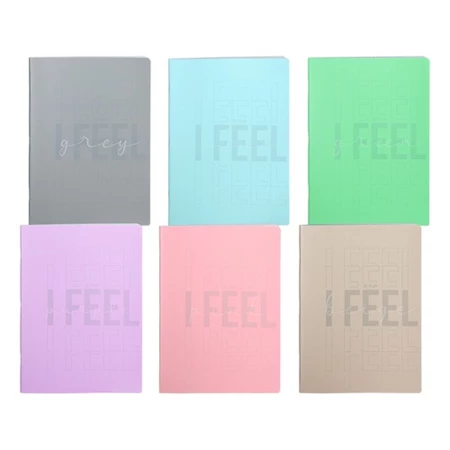 Füzet A/4 kockás Play Feel Colors 80 lapos, vegyes szín, szín nem választható