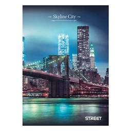 Füzet A/4 kockás STREET 54 lapos Skyline 1db, minta nem választható