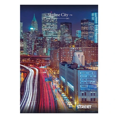 Füzet A/4 kockás STREET 54 lapos Skyline 1db, minta nem választható
