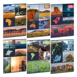 Füzet A/4 vonalas ARS UNA 40lap Beautiful Continents