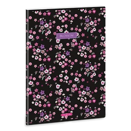 Füzet A/4 vonalas ARS UNA 40lap Pearl Blossom black