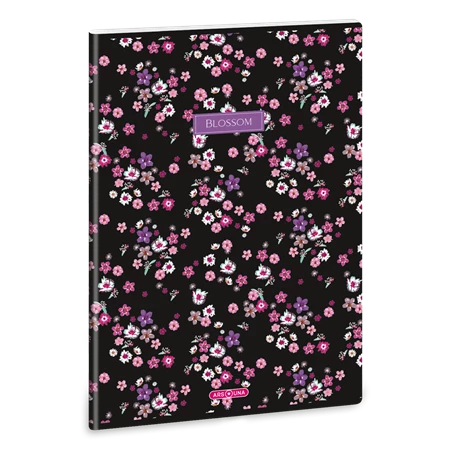 Füzet A/4 vonalas ARS UNA 40lap Pearl Blossom black
