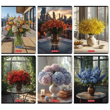 Füzet A/4 vonalas HERLITZ 32 lapos Flower 3, 81-32 vegyes, minta nem választható