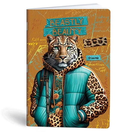Füzet A/4 vonalas LIPAMILL 40 lapos Fashion animal, minta nem választható