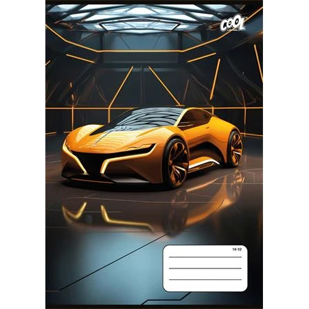 Füzet A/5 2. osztály vonalas, COOL BY VICTORIA 32 lap, 2. osztály, "Future Cars" 16-32