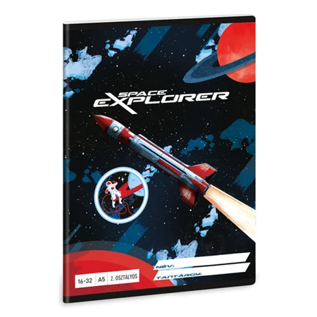 Füzet A/5 2.osztály vonalas ARS UNA 32lap Space explorer 16-32