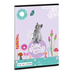 Füzet A/5 3.osztály vonalas ARS UNA 32lap Cuki állatok Animals-kitten 12-32