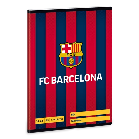 Füzet A/5 1.osztály vonalas ARS UNA 32lap FC Barcelona 14-32